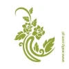 Stylish floral sticker in shades of green, perfect for decorating a modern interior.