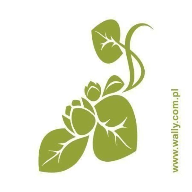 Stylish floral wall sticker in shades of green, perfect for modern wall decor.