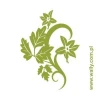 Elegant green floral sticker, perfect for a stylish nature-themed interior.