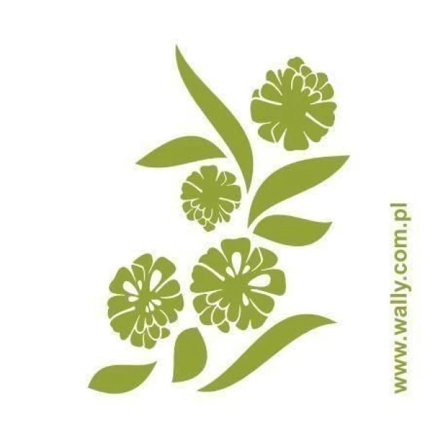 Elegant floral sticker in shades of green, perfect for brightening up modern spaces.