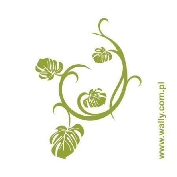 Charming floral patterned sticker in shades of green, perfect for decorating modern interiors.