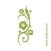 Stylish floral sticker 0985 in vibrant green shades, perfect for brightening up minimalist decor.