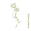 Elegant sticker with delicate green flowers, perfect for a minimalist interior.