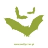 Stylish bat sticker 0893 in a trendy green shade, perfect for a child\'s room for Halloween.