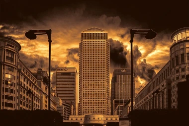 Wall mural of swirling clouds over London FP 3782 - Graphic design. Clouds in shades of gray and brown.