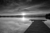 Wall mural of a lakeside pier at sunset FP 4519 - Graphic design. Pier over the lake, sunset.