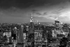 Wall mural of an extraordinary sky over New York FP 4917 - Graphic design. Black and white city skyline with buildings.