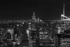 City skyline wallpaper at night FP 4946 - Graphic design. Black and white city panorama with skyscrapers.