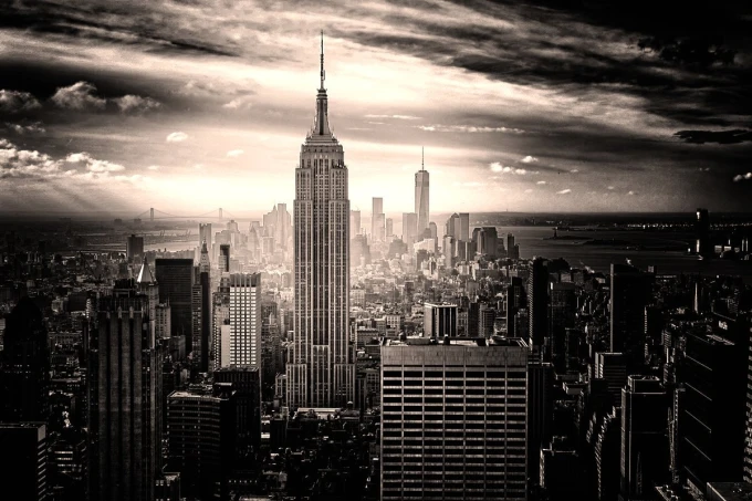Wall mural of New York City FP 4962 - Graphic design featuring buildings in various shapes.