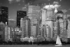 Wall mural illuminated New York FP 4943 - Graphic design. View of New York skyscrapers in shades of gray.