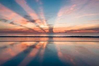 Wall mural Last Rays of Sun FP 5279 - Graphic pattern. Sky colors in shades of pink and orange.