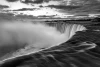 Wall mural of an extraordinary waterfall FP 5455 - Graphic design. Water cascades in black and white.