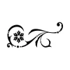Decorative painting template 2216 - Graphic design with wavy lines and floral elements.