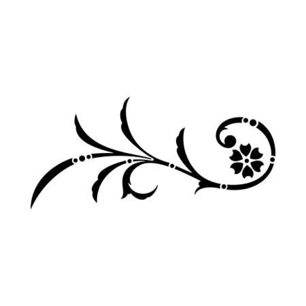 Decorative painting template 2226 - Graphic design featuring wavy lines and floral elements.