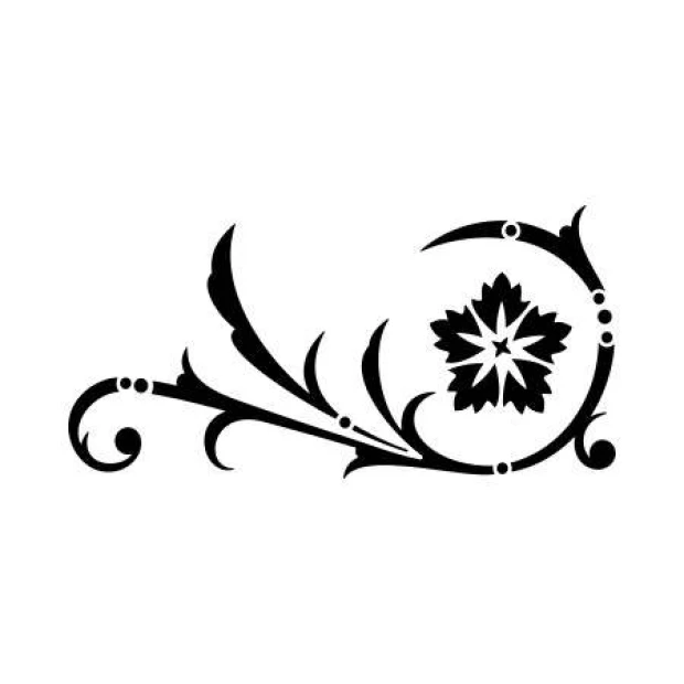 Painting template ornament 2219 - Spiral design with floral motifs and delicate lines.
