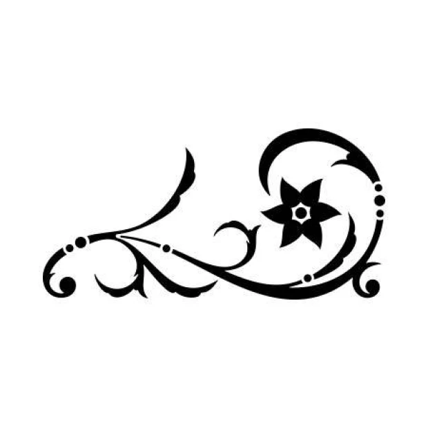 Painting template ornament decoration 2222 - Graphic design with wavy lines and floral motifs.