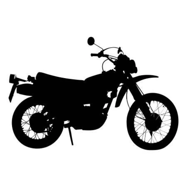 Motorcycle stencil 2309 - Graphic design featuring a side profile of a motorcycle with clear lines and details.