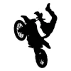 Motocross painting template 2311 - Graphic design. Silhouette of a motorcycle with a person in action, in an inverted position.