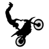 Motorcycle sports painting template 2318 - Graphic design featuring a motorcyclist performing a stunt.