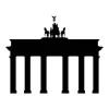 Brandenburg Gate painting stencil 2281 - Graphic design featuring a gate shape with columns and a figure on top.