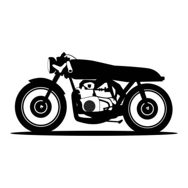 Motorcycle painting template 2328 - Graphic design. Side view with clear frame lines and wheels.