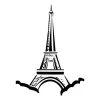 Eiffel Tower painting stencil 2293 - Graphic design featuring the silhouette of the Eiffel Tower with details.