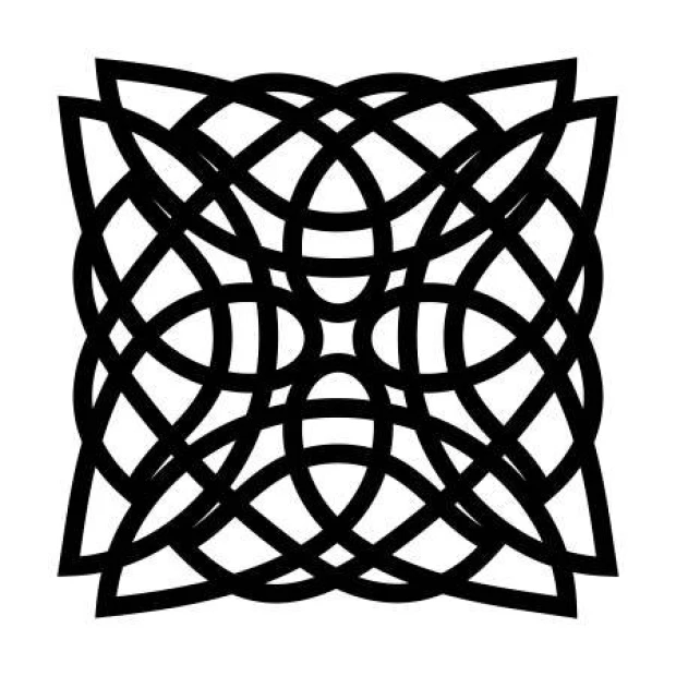 Abstract painting template 2243 - A graphic design with intersecting lines creating a symmetrical composition.