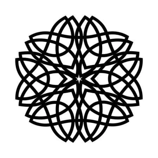 Abstract wall decoration template 2236 - Graphic design with symmetrical, curved lines.