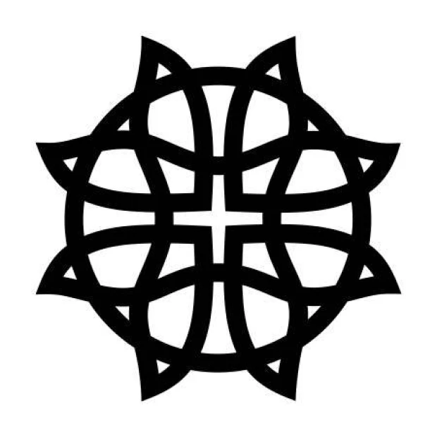 Abstract wall decoration template 2239 - Graphic design with complex lines creating a symmetrical pattern.