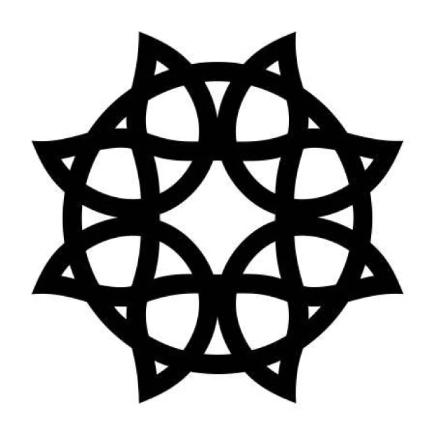 Abstract wall decor template 2242 - Graphic design. Round pattern with intertwining lines and arcs.