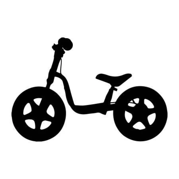 Children\'s bike wall template 2316 - Graphic design featuring a profile view of a bike with large wheels.