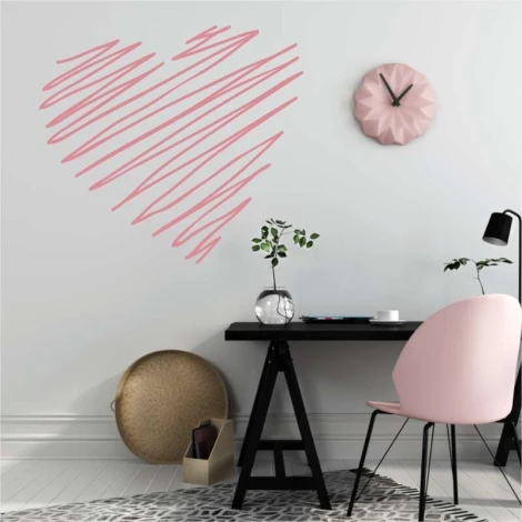 Heart painting template 2340 - Office arrangement with light-colored walls and minimalist furniture.