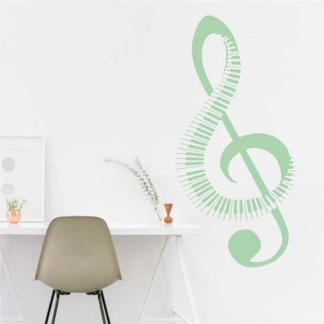 Treble clef painting stencil 2266 - Graphic design with treble clef shape and line patterns.
