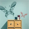 Butterfly painting stencil 2346 - Room setup with light-colored walls and wooden furniture.