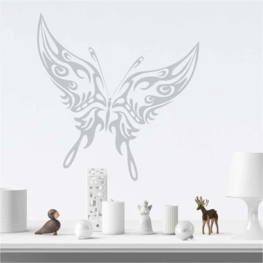 Flame butterfly painting template 2358 - Graphic design with clear, wavy lines and symmetrical shapes.