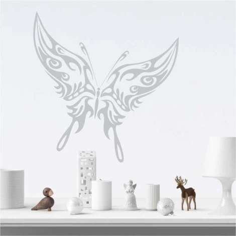 Flame butterfly painting template 2358 - Graphic design with clear, wavy lines and symmetrical shapes.