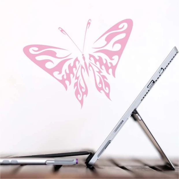 Fire Butterfly Painting Template 2355 - Graphic design featuring a symmetrical butterfly with wavy lines.