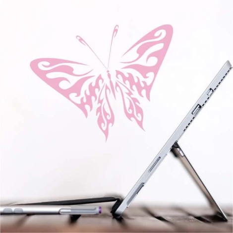 Fire Butterfly Painting Template 2355 - Graphic design featuring a symmetrical butterfly with wavy lines.