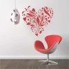 Heart ornament painting template 2339 - Living room setup with a light-colored wall and modern armchair.