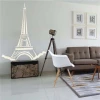 Eiffel Tower painting template 2293 - Living room setup with light walls, modern furniture, and minimalist style.