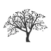 Tree painting stencil 2384 - Graphic design featuring a tree shape with branching limbs and leaves.
