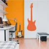 Guitar painting template 2253 - Room arrangement with orange and white walls, modern furniture.