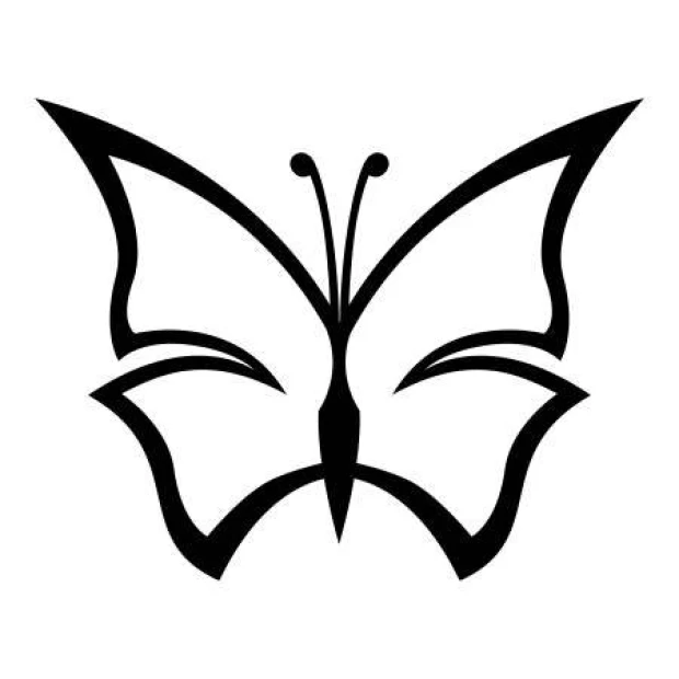 Butterfly painting stencil 2345 - Graphic design with clear wings and symmetrical details.