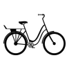 Bicycle painting template 2329 - Graphic design featuring a bike with a simple frame, large wheels, and a rack.