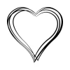 Heart love painting template 2334 - Graphic design with a heart shape and delicate, wavy lines.