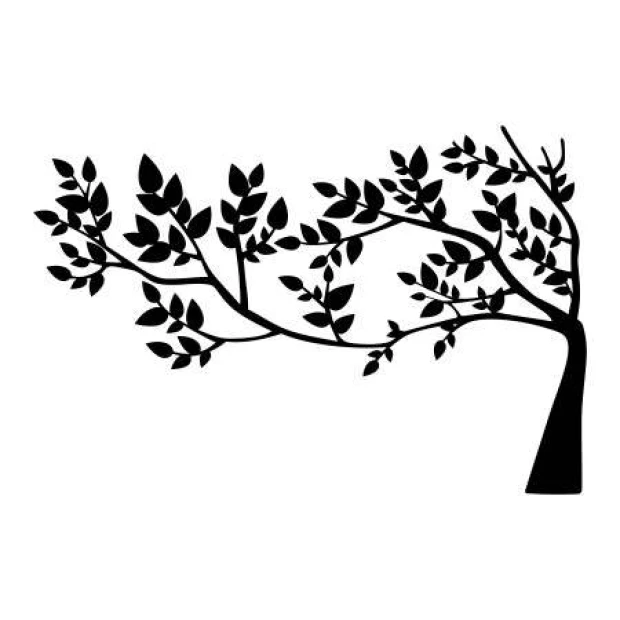 Painting template Whispering Tree 2383 - Graphic design featuring a tree shape with branches and leaves.