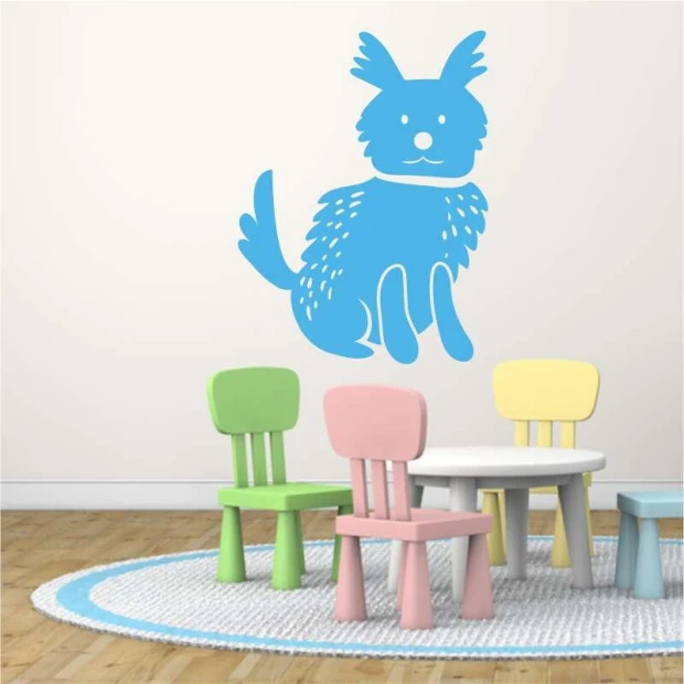 Bunny template 2267 - Decor in a child\'s room with light walls and colorful furniture.