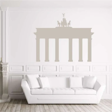 Brandenburg Gate painting template 2281 - Living room setup with light-colored walls and minimalist furniture.