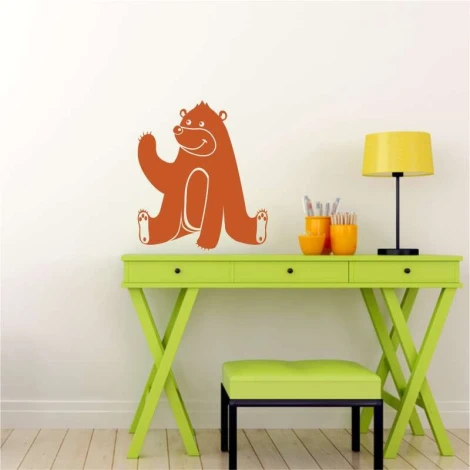 Children\'s bear painting template 2271 - Decorated in a kids\' room with light walls and colorful furniture.