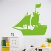 Sailboat painting template for kids 2276 - Decorated in a bright children\'s room with simple furniture.